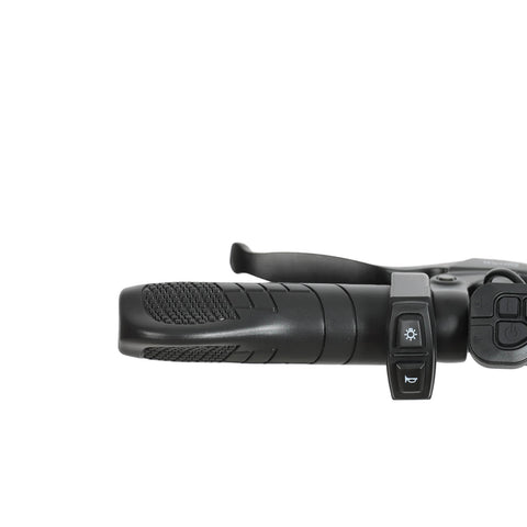 Left handlebar of Baolujie S1 500W electric bicycle showing control buttons.