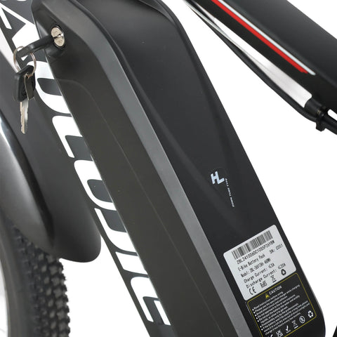 Removable battery detail of Baolujie S1 500W electric bike, lightweight electric bike for daily commuting.