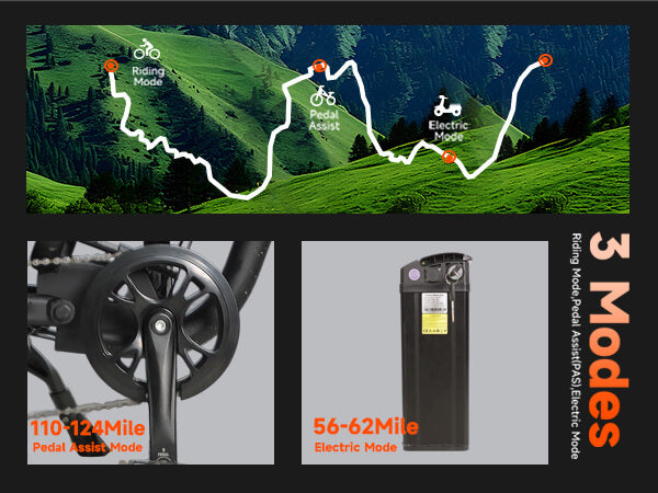 3 riding modes feature on dm-2001 60V 60V electric bike