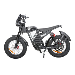 Left side view of black dm-2001 60V 60V electric bike