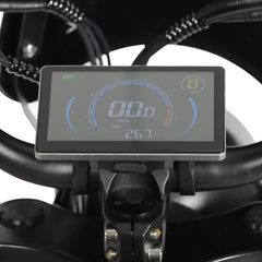 LCD display close-up on dm-2001 60V ebike for adults