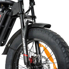 Fat tire close-up on dm-2001 60V compact electric bike for women