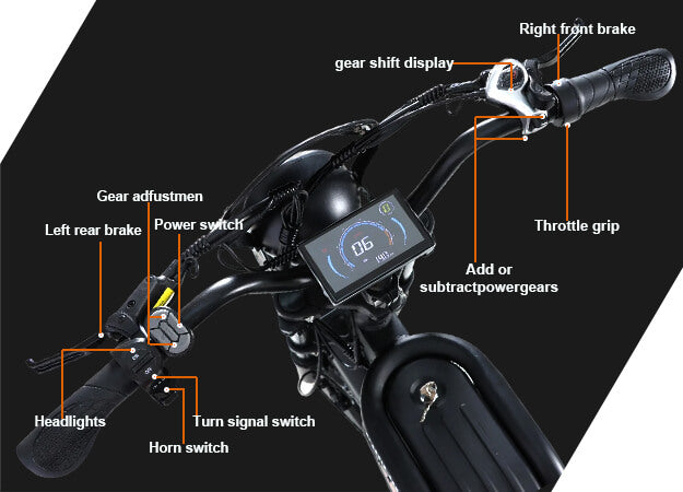 Mobile view of LCD display on dm-2001 60V 2000W electric bicycle