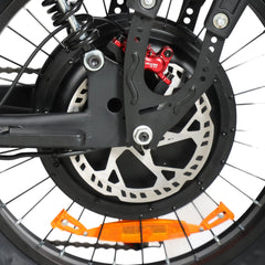 Rear disc brake detail on dm-2001 60V 2000W electric bicycle