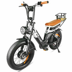 Front left angle view of black DP-2033 48V dual motor electric bike
