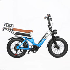 Right side view of blue DP-2033 48V dual motor electric bike