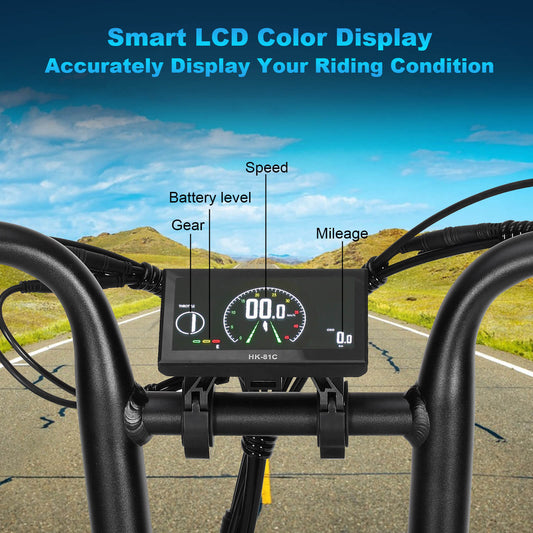 Color LCD display on DP-2033 48V ebike for adults