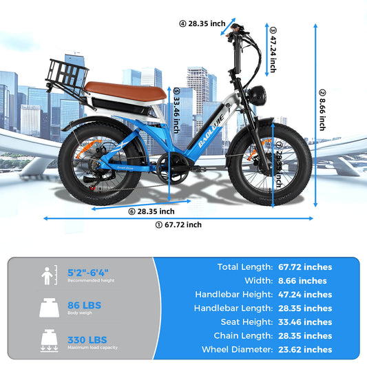 Compact frame electric bicycle for men and women with fat tires