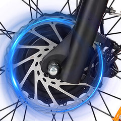 Disc brake detail on DP-2033 48V dual motor electric bicycle