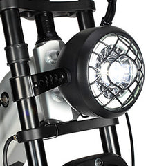 Headlight close-up on DP-2033 48V dual motor electric bike