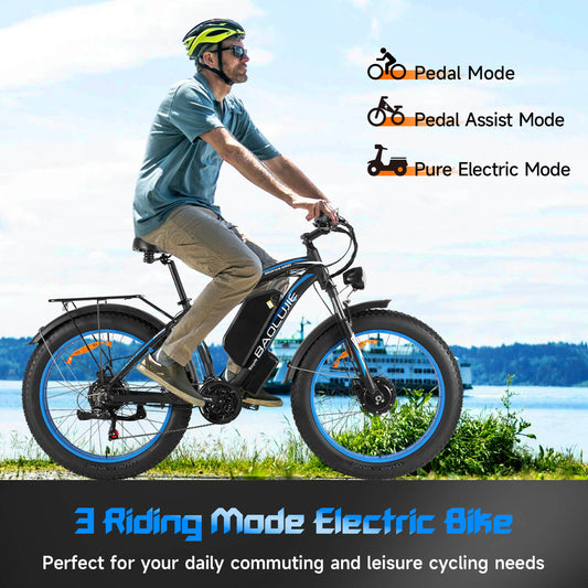 Baolujie DP-2602 48V dual motor electric bike with 3 riding modes for Pedal, Pedal Assist, Pure Electric