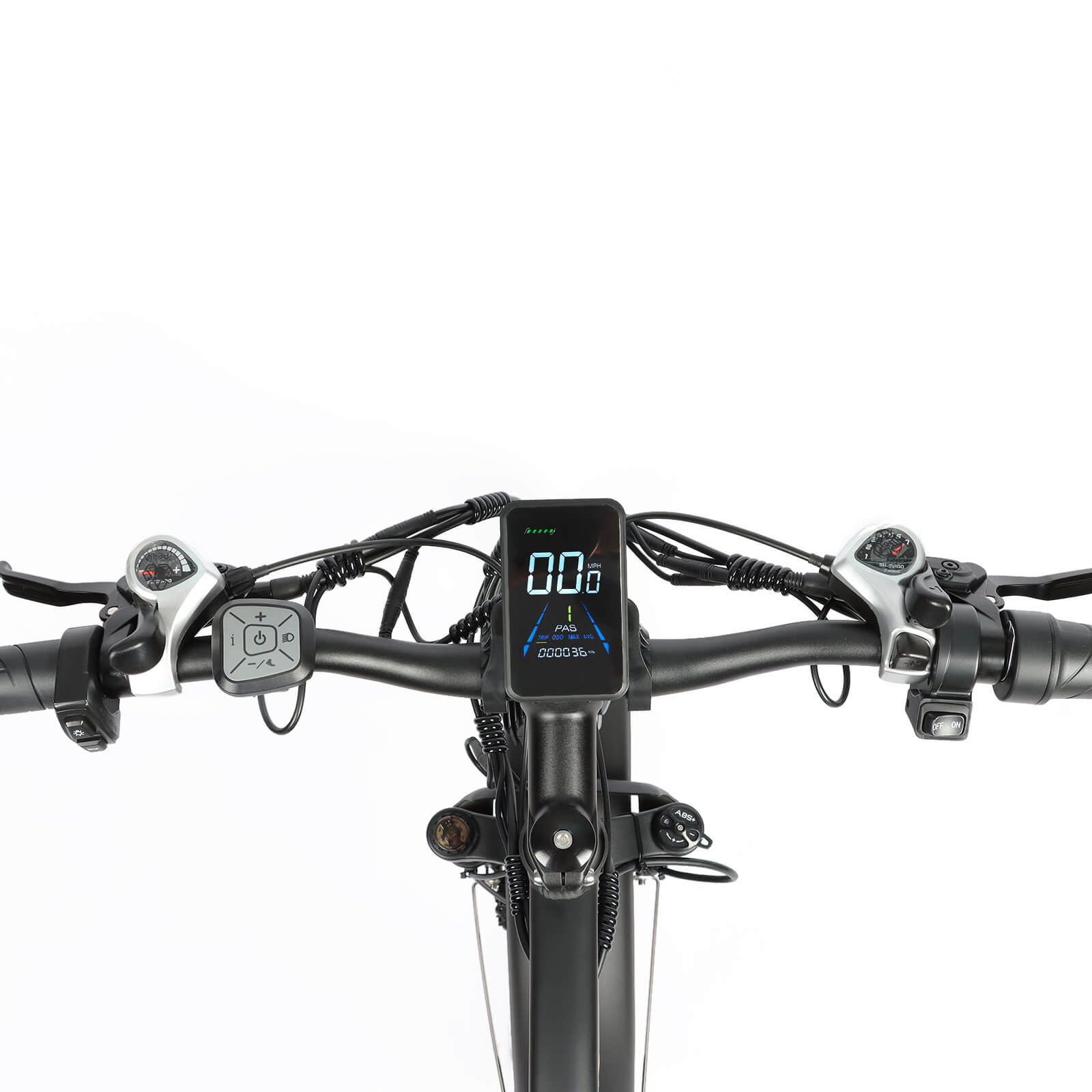 Close-up of color LCD display on Baolujie DP-2602 48V dual motor electric bike.