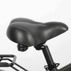 Saddle of Baolujie DP-2602 48V dual motor electric bike designed for comfort on long rides.