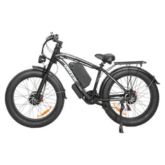 Left side view of black Baolujie DP-2602 52V dual motor electric bike.