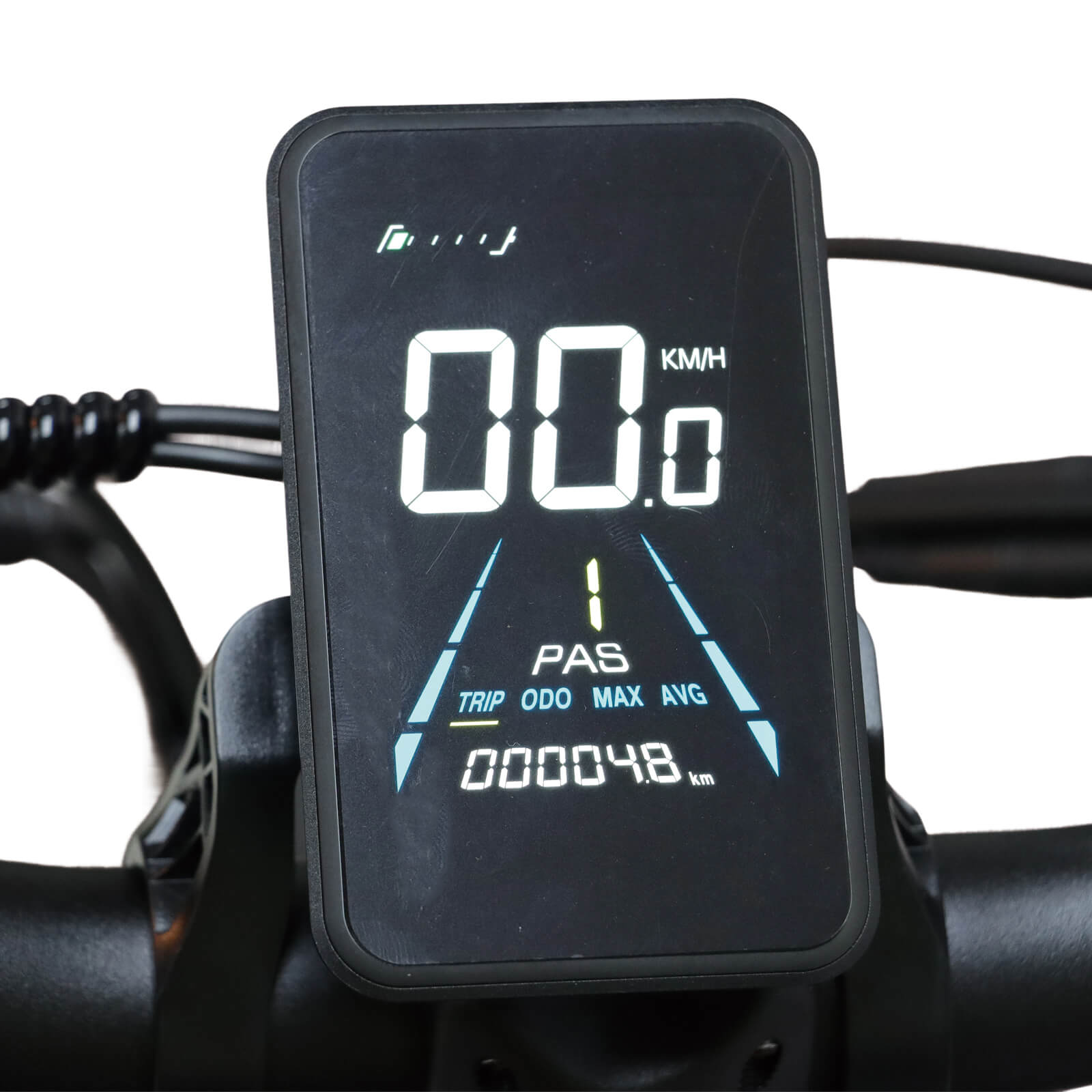 Close-up of color LCD display on Baolujie DP-2602 52V.