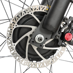 Front disc brake detail of Baolujie DP-2602 52V dual motor off-road electric bike.