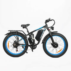 Right side view of blue DP-2603 48V dual motor electric bike