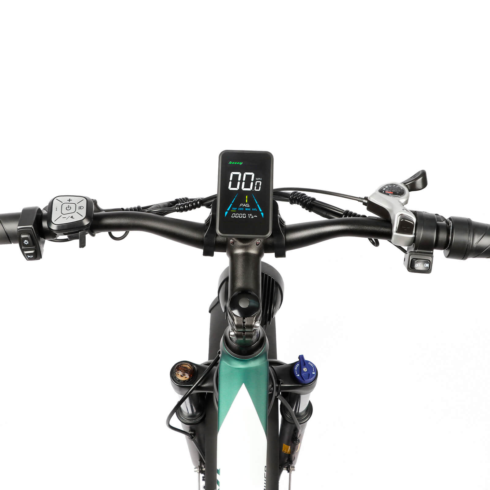 LCD display close-up on DP-2603 48V ebike for adults