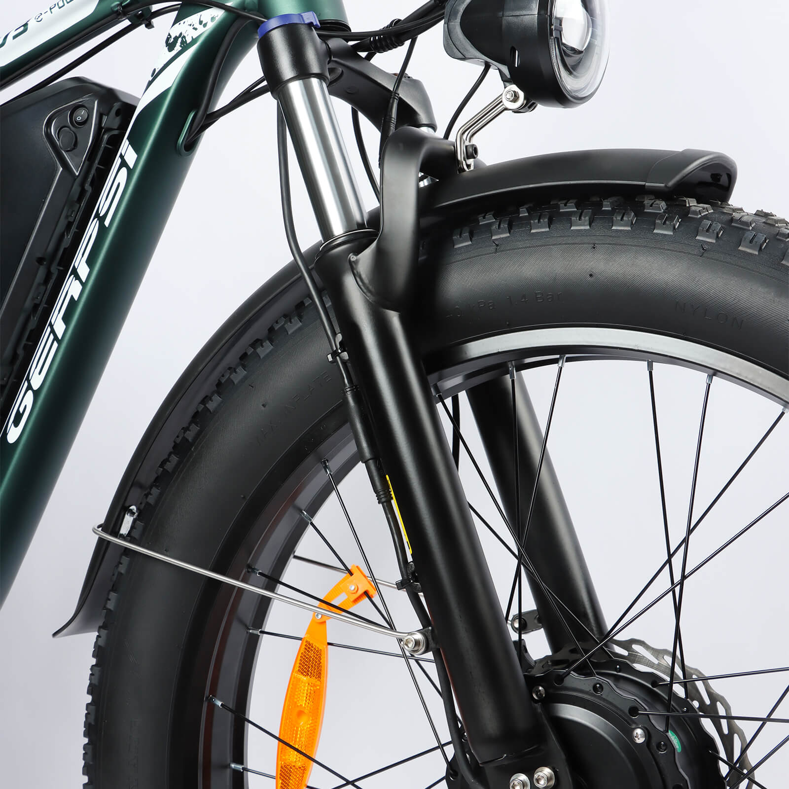 Fat tire close-up on DP-2603 48V electric bike