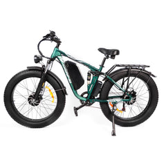Left side view of green DP-2603 48V dual motor electric bicycle
