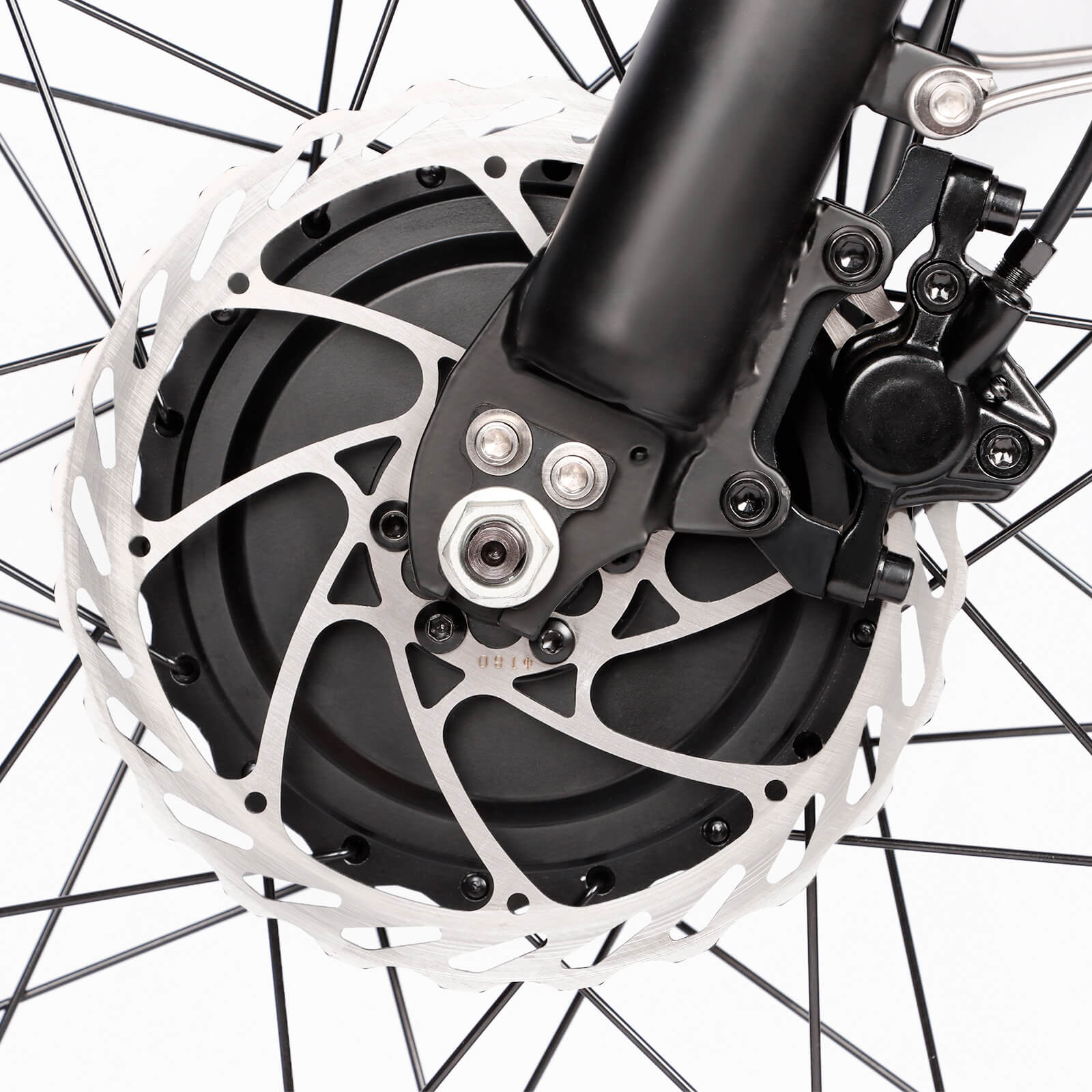 Rear disc brake detail on DP-2603 48V dual motor electric bicycle