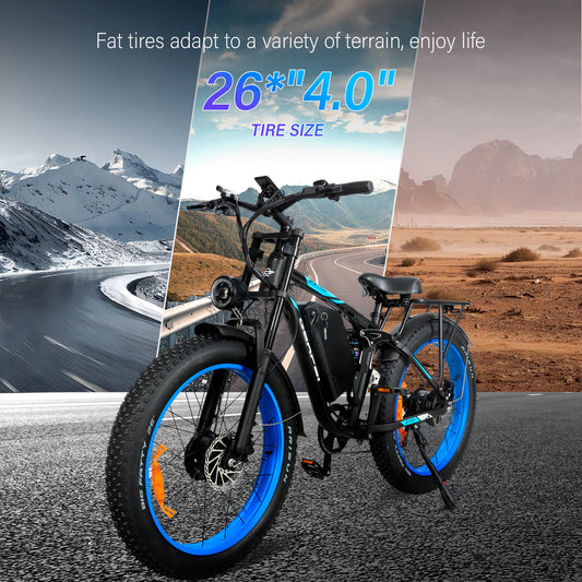 Fat tires 26x4 inches on DP-2603 52V 3000W electric bike