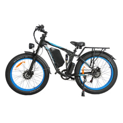 Left side view of blue DP-2603 52V dual motor electric bicycle