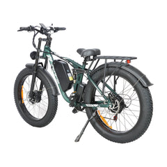 Rear left angle view of green DP-2603 52V dual motor electric bicycle