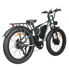 Rear right angle view of green DP-2603 52V dual motor electric bike
