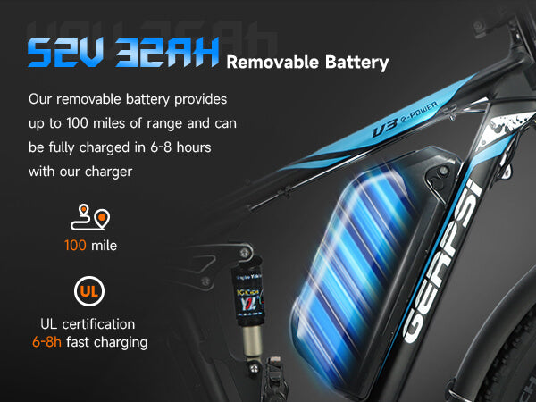 Mobile feature of dual 1500W motors on DP-2603 52V dual motor electric bicycle