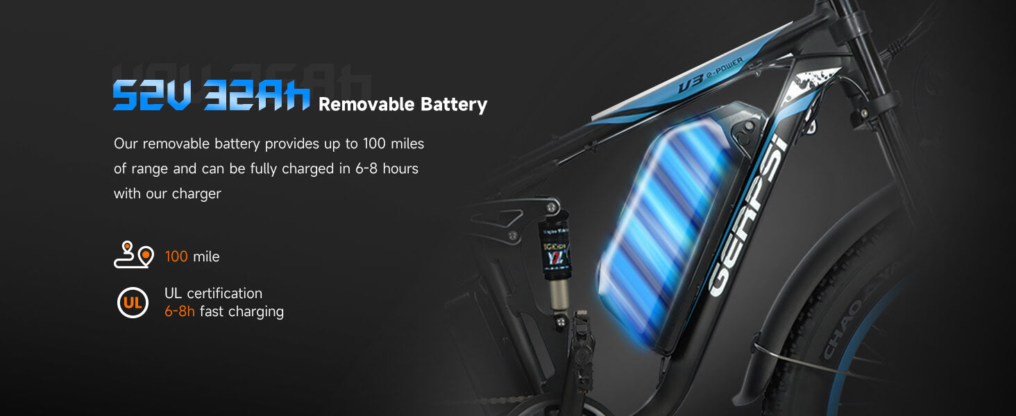 Mobile view of dual 1500W motors on DP-2603 52V dual motor electric bicycle