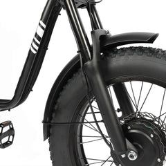 Fat tire tread pattern detail on DP-2008 ebike