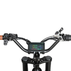 Color LCD display showing speed and battery level on Voltvibe P2