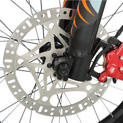 Front hydraulic disc brake detail of Voltvibe P2 ebike